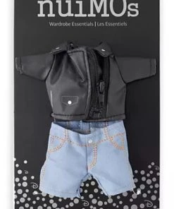 Disney NuiMOs Outfit - Black Faux Leather Jacket And Denim Pants